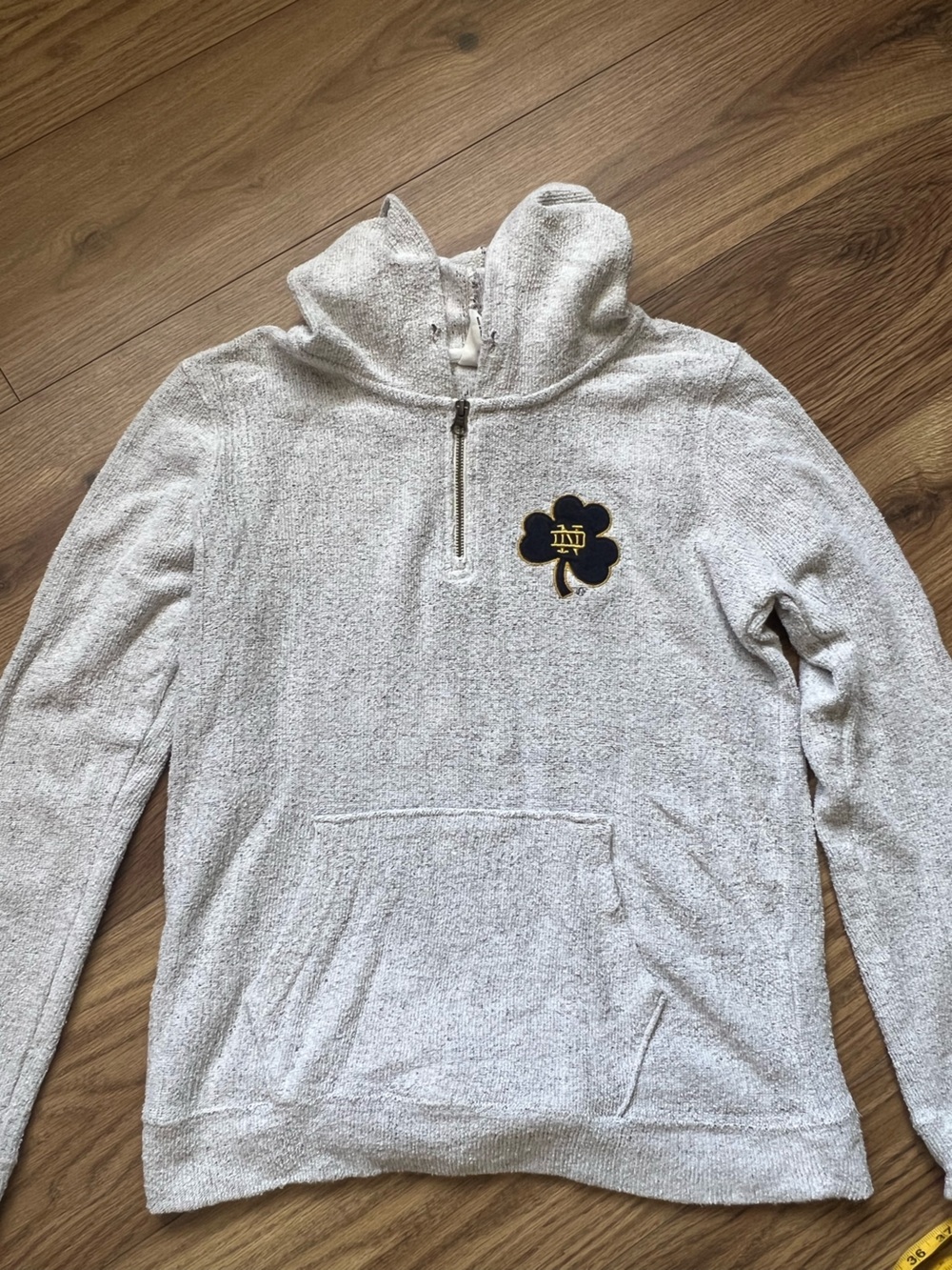 League Collegiate Outfitters Notre Dame Quarter Zip Hoodie Sweatshirt Size M